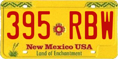 NM license plate 395RBW