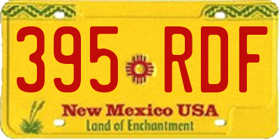 NM license plate 395RDF