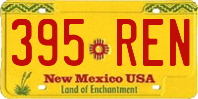 NM license plate 395REN