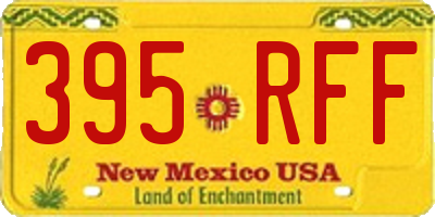 NM license plate 395RFF