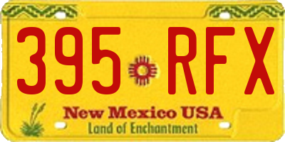 NM license plate 395RFX