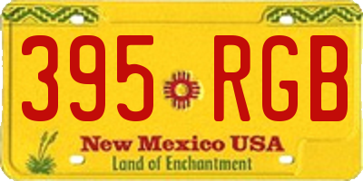 NM license plate 395RGB