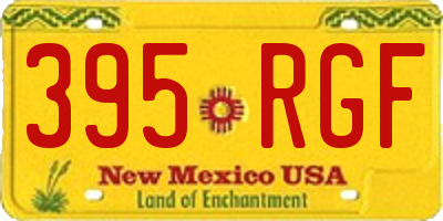 NM license plate 395RGF