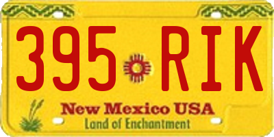 NM license plate 395RIK