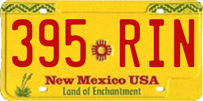 NM license plate 395RIN