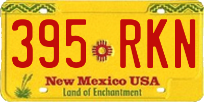 NM license plate 395RKN