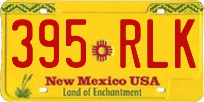 NM license plate 395RLK