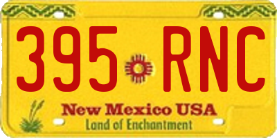 NM license plate 395RNC