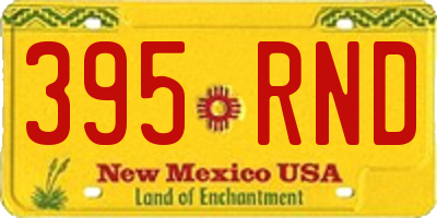NM license plate 395RND