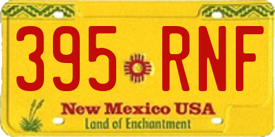 NM license plate 395RNF