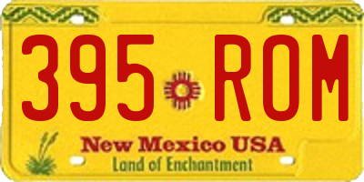 NM license plate 395ROM
