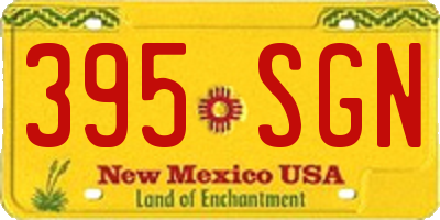NM license plate 395SGN