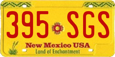 NM license plate 395SGS