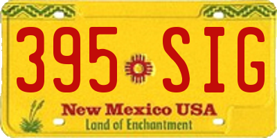 NM license plate 395SIG