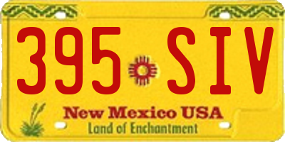 NM license plate 395SIV
