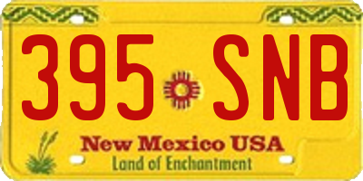 NM license plate 395SNB