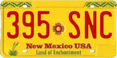 NM license plate 395SNC