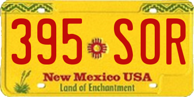 NM license plate 395SOR