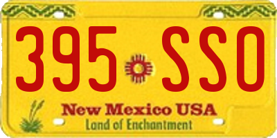 NM license plate 395SSO