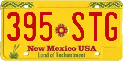 NM license plate 395STG