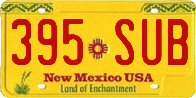 NM license plate 395SUB