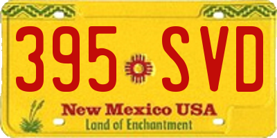 NM license plate 395SVD