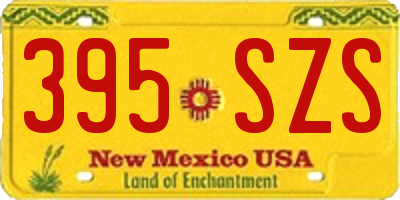 NM license plate 395SZS