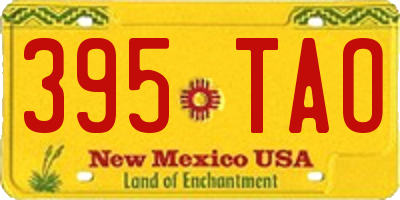 NM license plate 395TAO