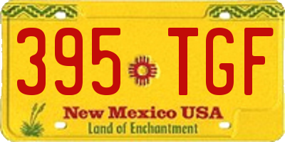 NM license plate 395TGF