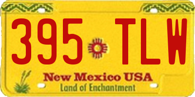 NM license plate 395TLW