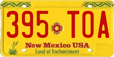 NM license plate 395TOA