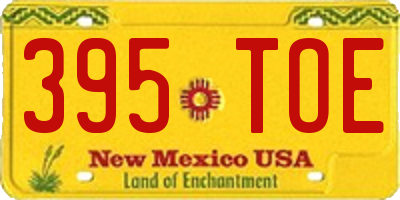 NM license plate 395TOE