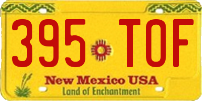 NM license plate 395TOF