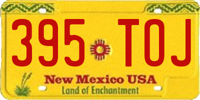NM license plate 395TOJ
