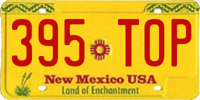 NM license plate 395TOP