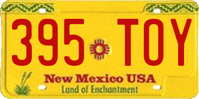 NM license plate 395TOY