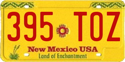 NM license plate 395TOZ