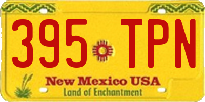 NM license plate 395TPN