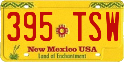 NM license plate 395TSW