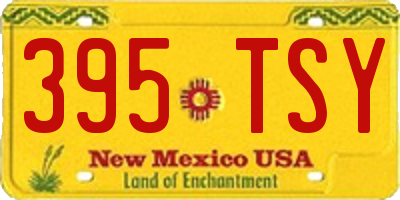 NM license plate 395TSY