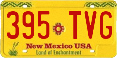 NM license plate 395TVG