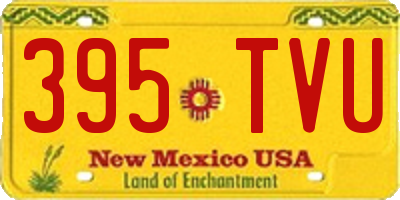 NM license plate 395TVU