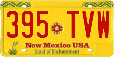NM license plate 395TVW