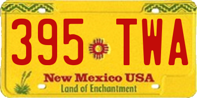NM license plate 395TWA