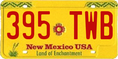 NM license plate 395TWB