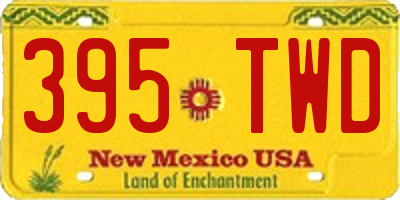 NM license plate 395TWD