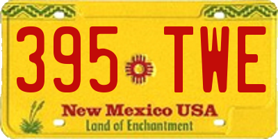 NM license plate 395TWE
