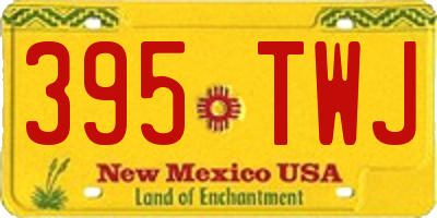 NM license plate 395TWJ