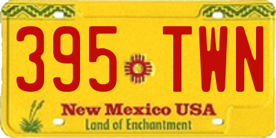 NM license plate 395TWN
