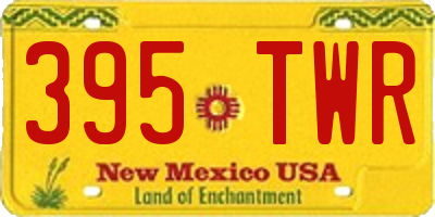 NM license plate 395TWR